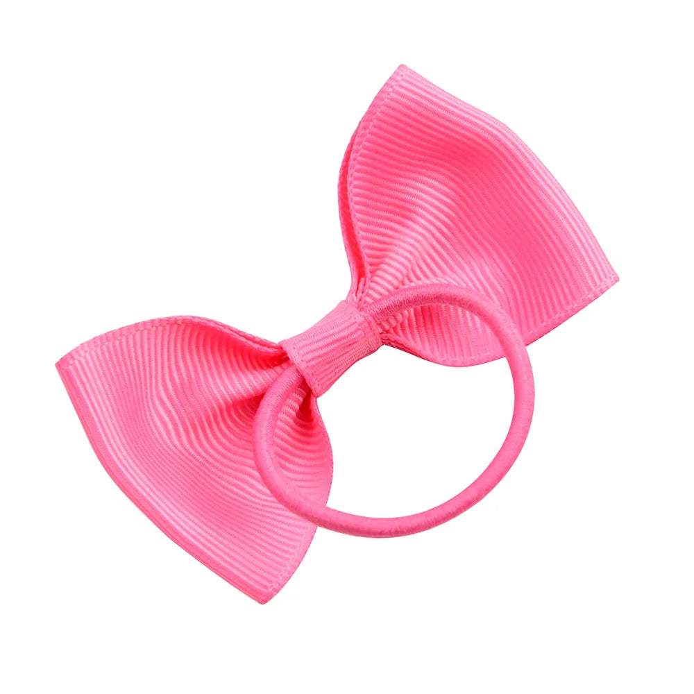 1 Pcs Fashion Small Baby Elastic Rubber Band Head Rope Mini Solid Ribbow Bow Tie