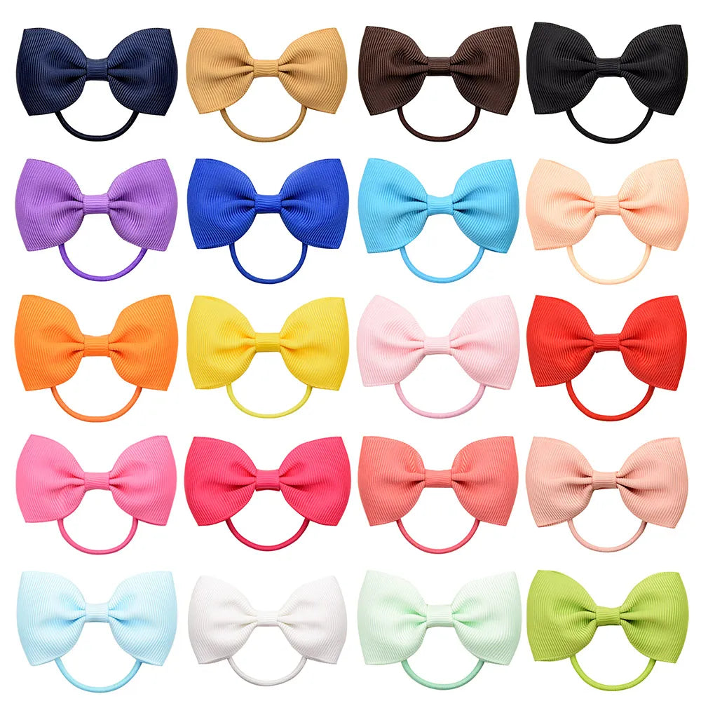 1 Pcs Fashion Small Baby Elastic Rubber Band Head Rope Mini Solid Ribbow Bow Tie