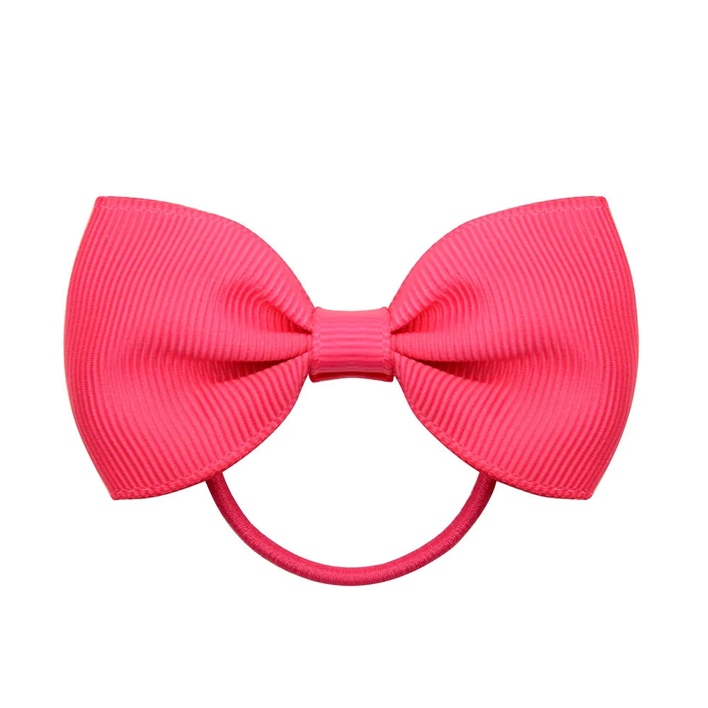 1 Pcs Fashion Small Baby Elastic Rubber Band Head Rope Mini Solid Ribbow Bow Tie