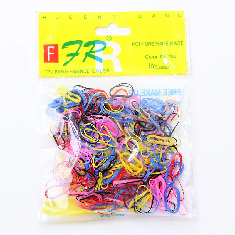 500/1000pcs/Set Girls Disposable TPU Rubber Bands Ponytail Holder Elastic Hair