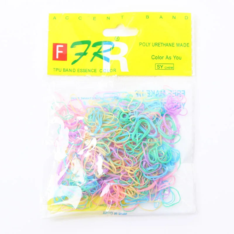 500/1000pcs/Set Girls Disposable TPU Rubber Bands Ponytail Holder Elastic Hair