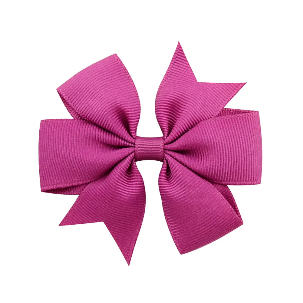 1 Pcs Colors Solid Grosgrain Ribbon Bows Clips Hairpin Girl's Hair Bows Boutique