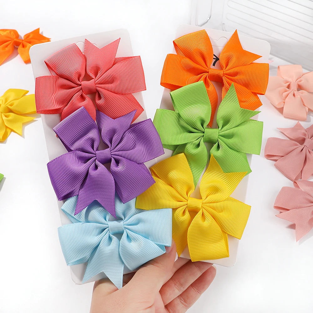 1 Pcs Colors Solid Grosgrain Ribbon Bows Clips Hairpin Girl's Hair Bows Boutique