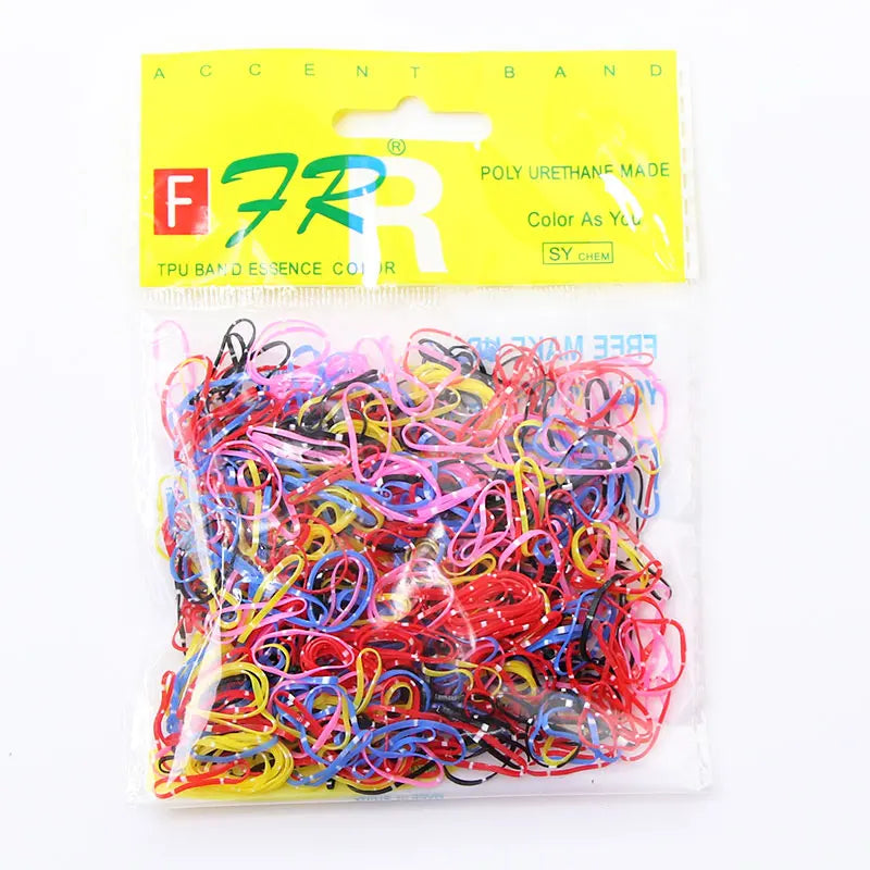 500/1000pcs/Set Girls Disposable TPU Rubber Bands Ponytail Holder Elastic Hair