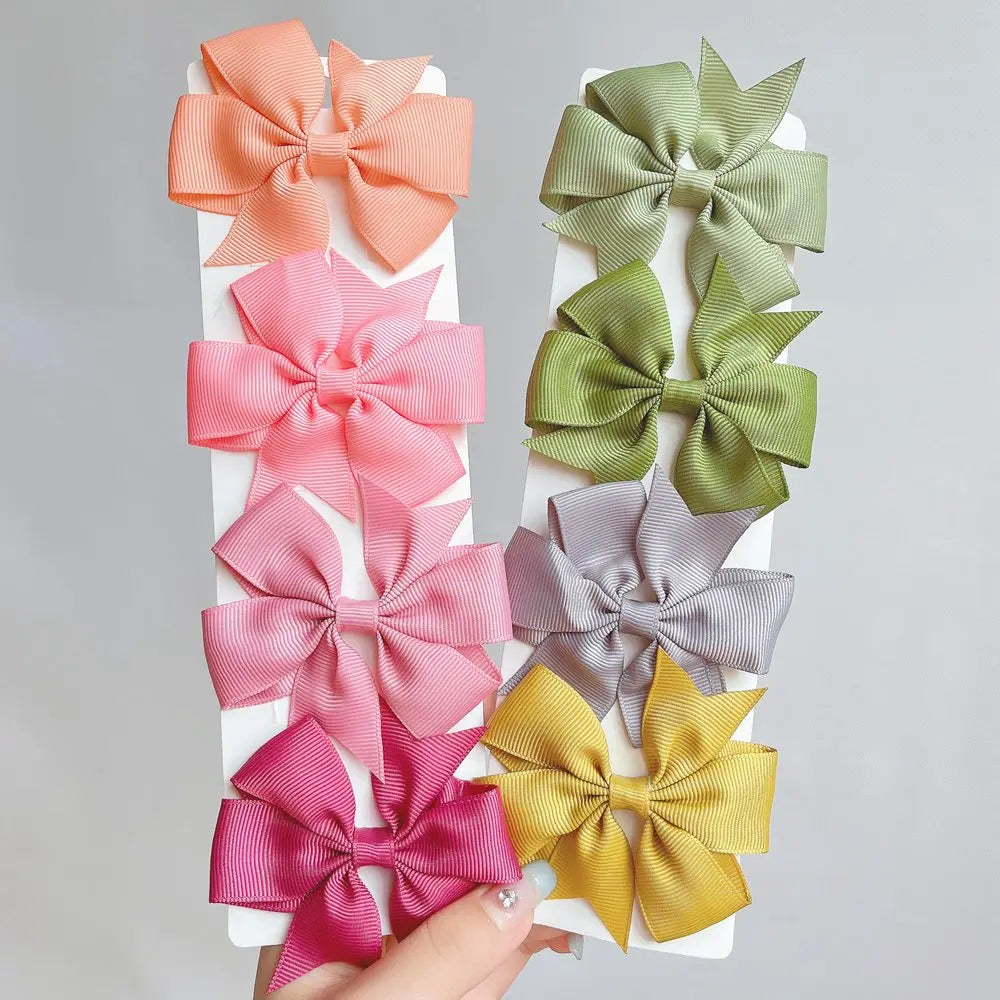 1 Pcs Colors Solid Grosgrain Ribbon Bows Clips Hairpin Girl's Hair Bows Boutique