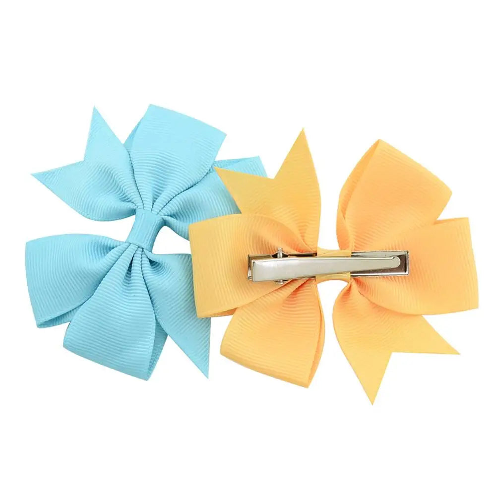 1 Pcs Colors Solid Grosgrain Ribbon Bows Clips Hairpin Girl's Hair Bows Boutique