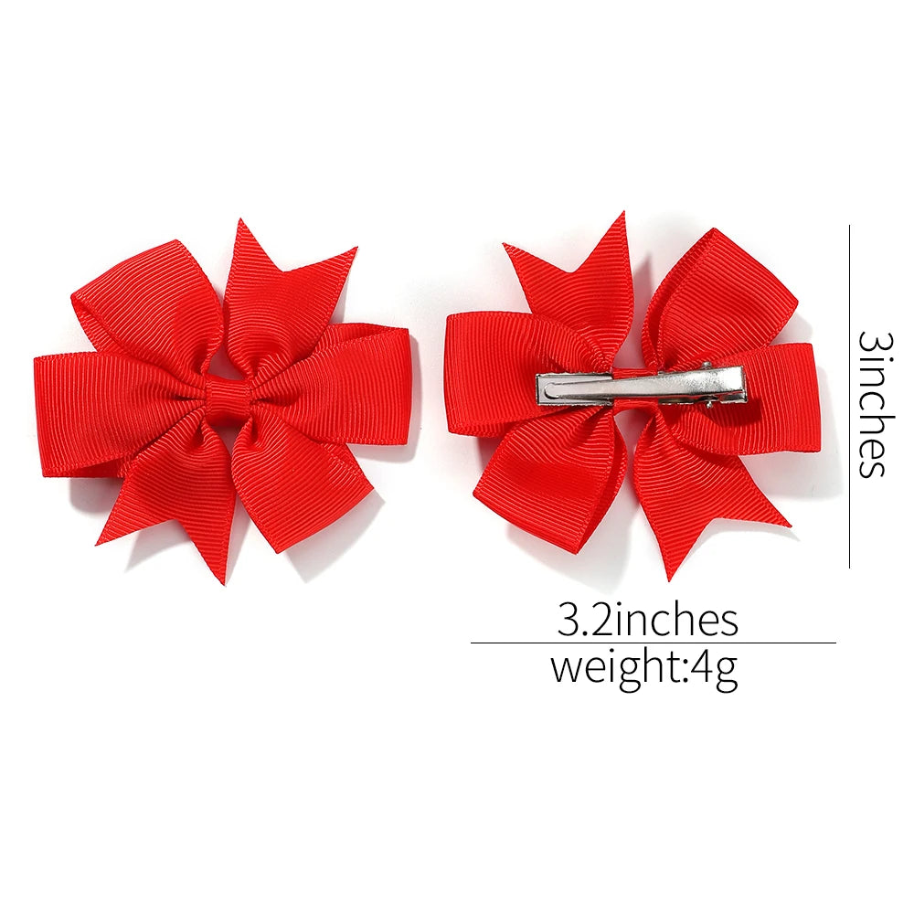 1 Pcs Colors Solid Grosgrain Ribbon Bows Clips Hairpin Girl's Hair Bows Boutique