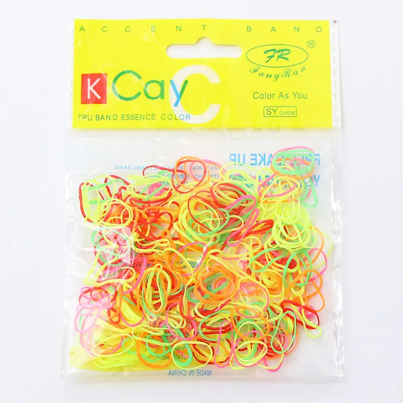 500/1000pcs/Set Girls Disposable TPU Rubber Bands Ponytail Holder Elastic Hair