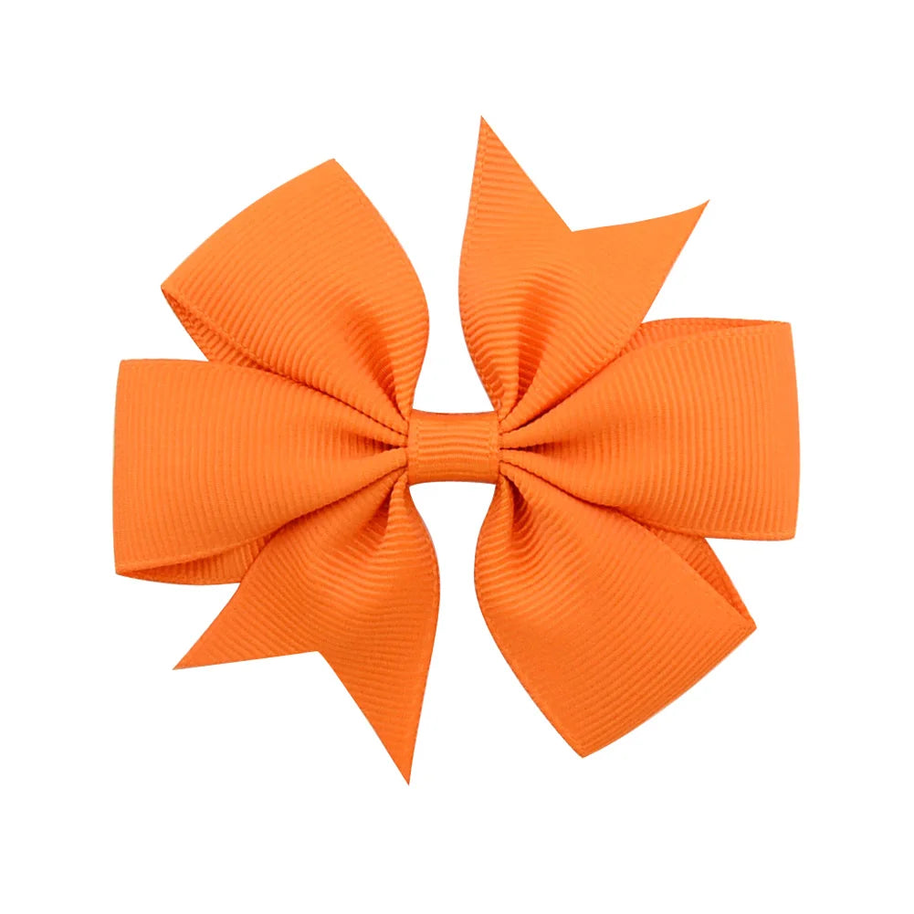 1 Pcs Colors Solid Grosgrain Ribbon Bows Clips Hairpin Girl's Hair Bows Boutique