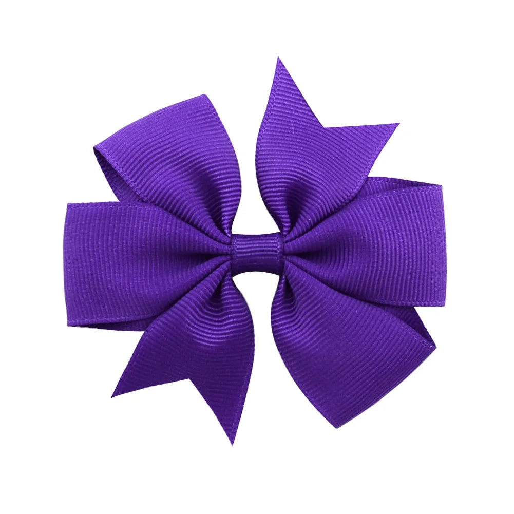 1 Pcs Colors Solid Grosgrain Ribbon Bows Clips Hairpin Girl's Hair Bows Boutique