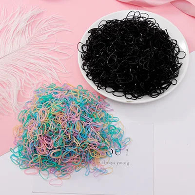 500/1000pcs/Set Girls Disposable TPU Rubber Bands Ponytail Holder Elastic Hair