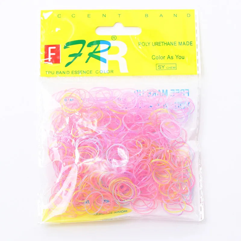 500/1000pcs/Set Girls Disposable TPU Rubber Bands Ponytail Holder Elastic Hair