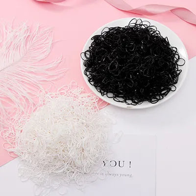 500/1000pcs/Set Girls Disposable TPU Rubber Bands Ponytail Holder Elastic Hair