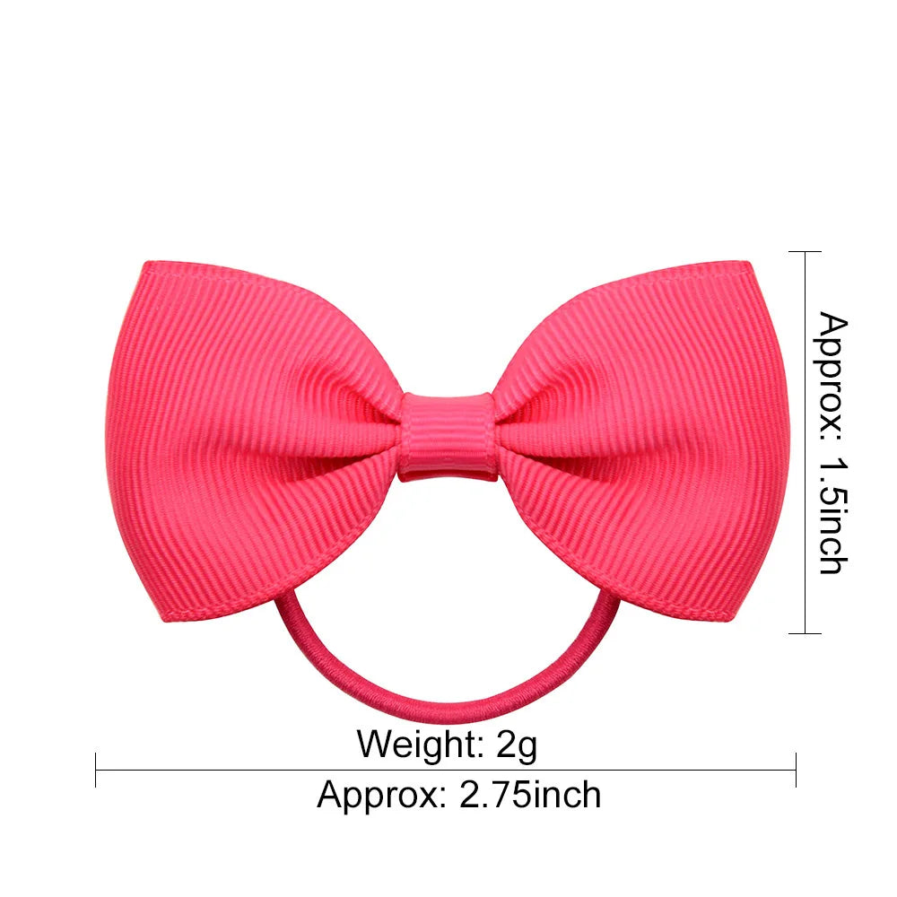 1 Pcs Fashion Small Baby Elastic Rubber Band Head Rope Mini Solid Ribbow Bow Tie