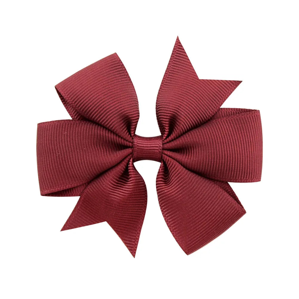 1 Pcs Colors Solid Grosgrain Ribbon Bows Clips Hairpin Girl's Hair Bows Boutique