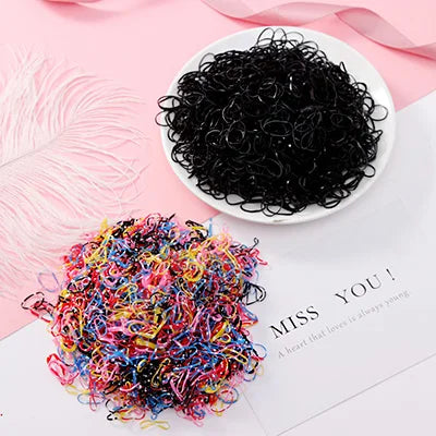 500/1000pcs/Set Girls Disposable TPU Rubber Bands Ponytail Holder Elastic Hair