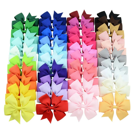 1 Pcs Colors Solid Grosgrain Ribbon Bows Clips Hairpin Girl's Hair Bows Boutique