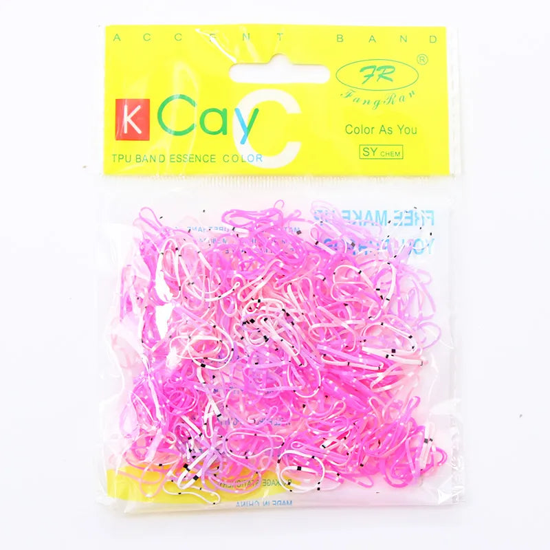 500/1000pcs/Set Girls Disposable TPU Rubber Bands Ponytail Holder Elastic Hair