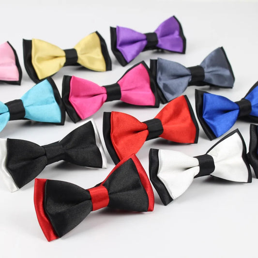 Classic Kid Suit Neckwear Baby Boy's Girls Fashion Solid Color Adjustable Bowtie