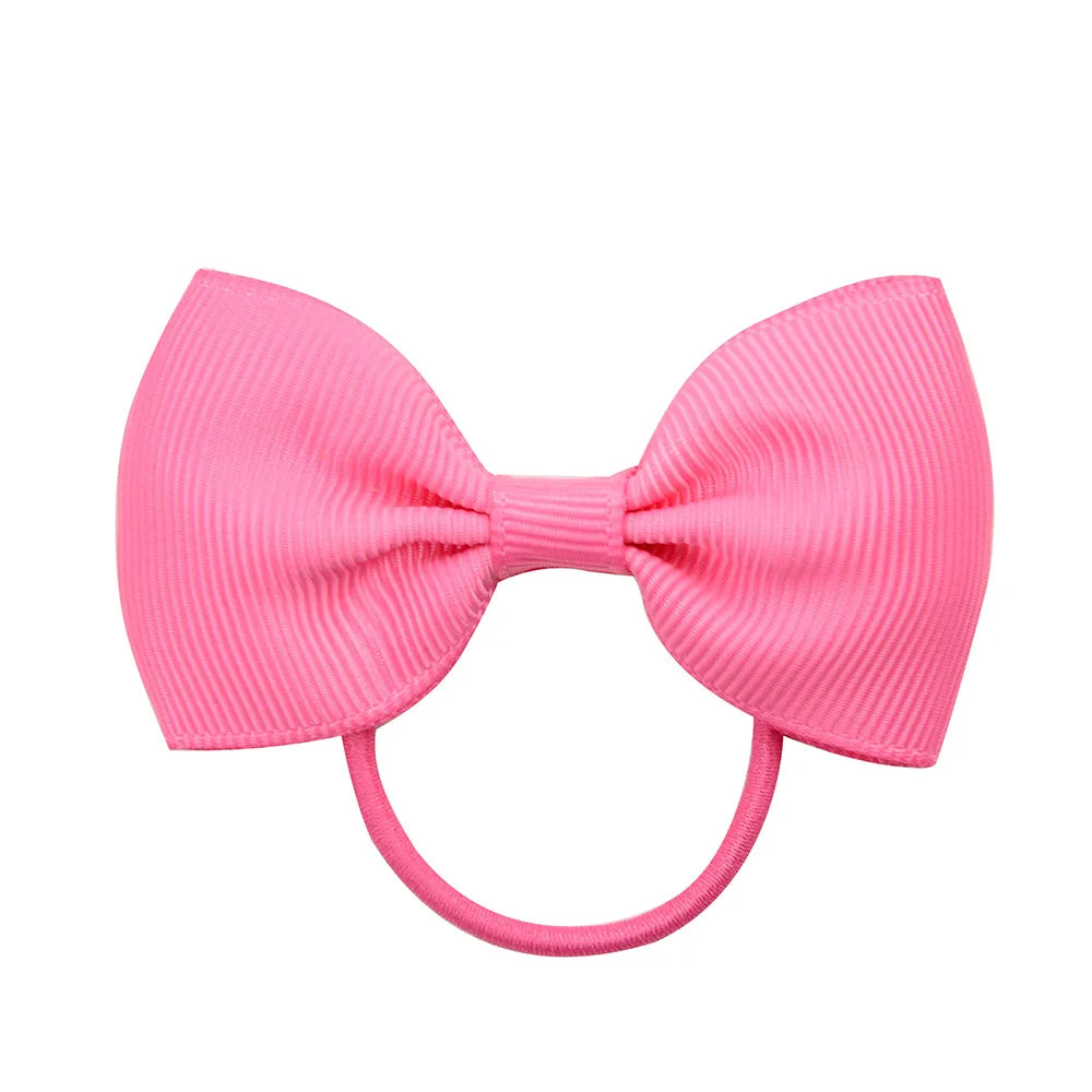 1 Pcs Fashion Small Baby Elastic Rubber Band Head Rope Mini Solid Ribbow Bow Tie