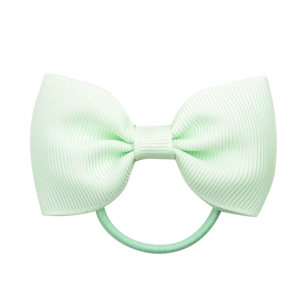 1 Pcs Fashion Small Baby Elastic Rubber Band Head Rope Mini Solid Ribbow Bow Tie