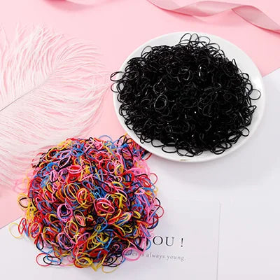 500/1000pcs/Set Girls Disposable TPU Rubber Bands Ponytail Holder Elastic Hair