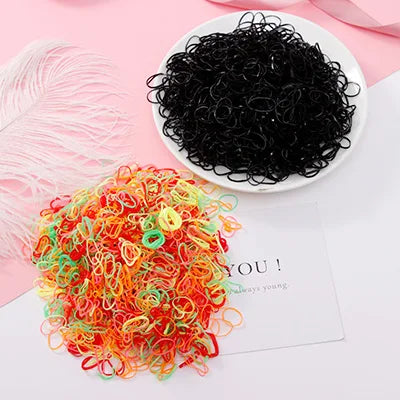 500/1000pcs/Set Girls Disposable TPU Rubber Bands Ponytail Holder Elastic Hair